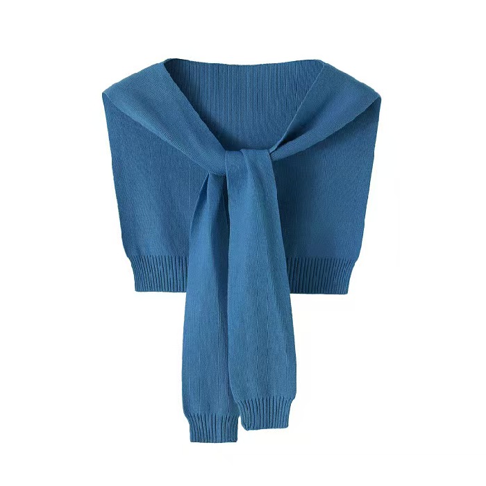 T913 knitted shawl women's spring and autumn outerwear waistcoat solid color shoulder thin cardigan summer knotted fake collar scarf