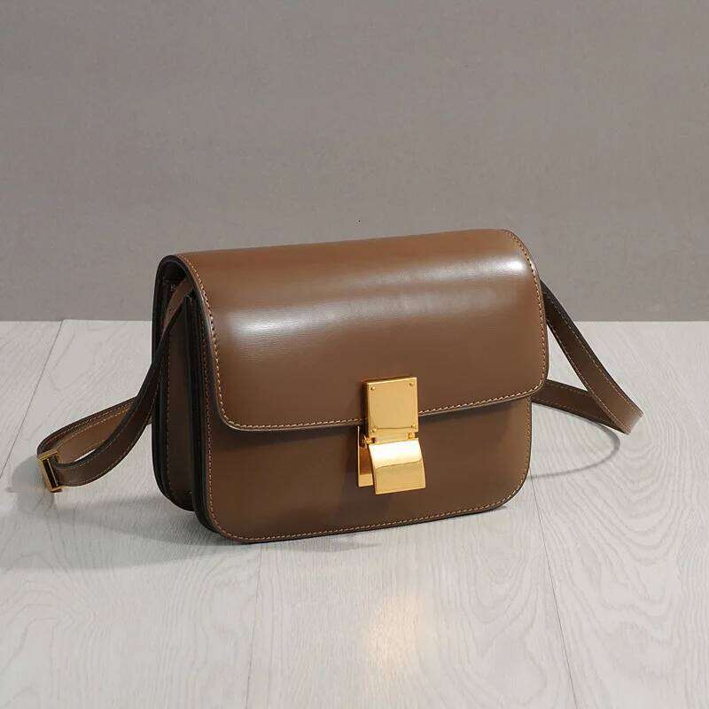 Famicare Women Split Leather Flap Shoulder Bag Lady Fashion Vintage Small Square Messenger Female Box Handbag