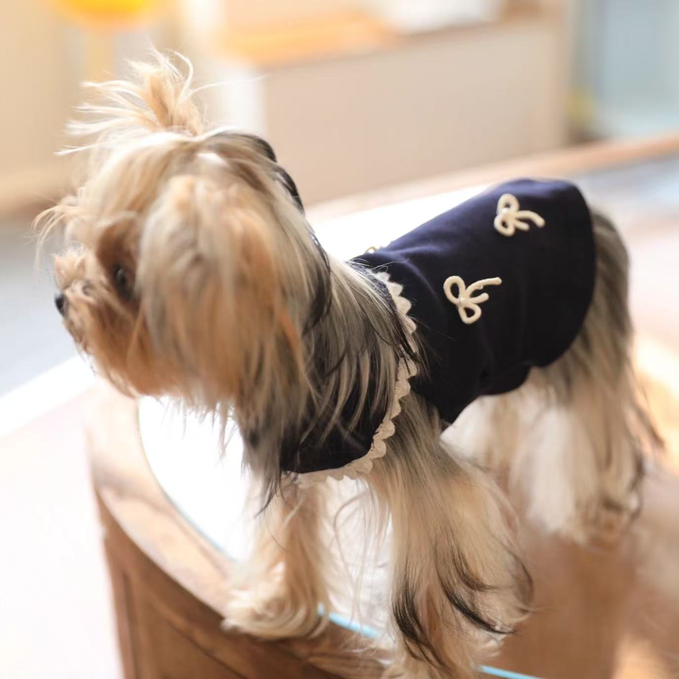 T00410 Cotton soft solid color base pink love T-shirt cat dog Bichon Yorkshire pet clothes