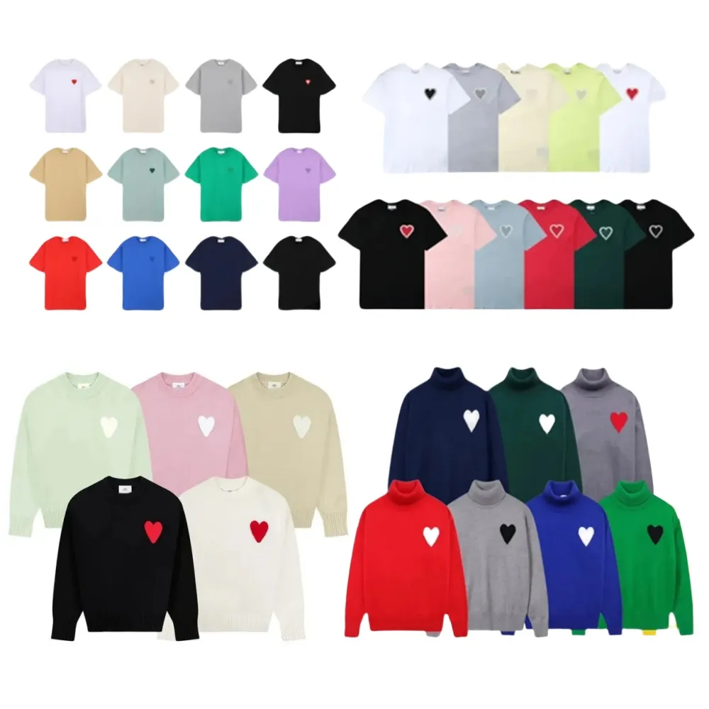 Paris Designer Jumpers Mens Sweater knitted Sweatshirts Women Cardigan Knit Sweats Shirts Cotton Crewneck Pull France Streetwear Fashion Knitwear Heart T shirt