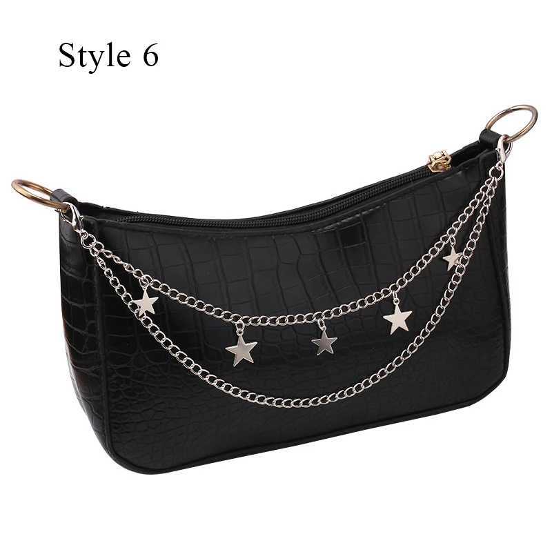 Y2k Metal Pearl Chain Strap For Bags Multi-layer Bag Chain For Handbag DIY Handles Star Pendant Shoulder Bag Chain Accessories XJ250607