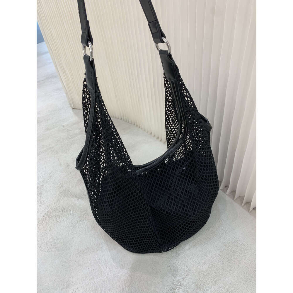 New Hollow Mesh Large Capacity Mother Daughter Tote for Women Summer Beach Casual Shoulder Bag