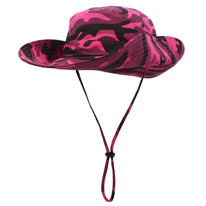 Camouflage Tactical Boonie Hats Camping Climbing Bucket Sniper Hat Men Outdoor Fishing Hiking Cap Sun Protective Boonie Caps 250606