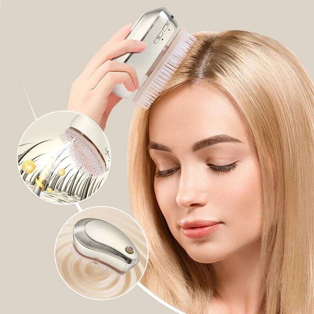 Electric Spray Massage Growth Vibration Head Massager Brush LED Anti Hair Loss Scalp Liquid Medicine Atomizing Comb