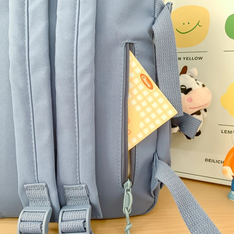 Cute Nylon Backpack for Girls Schoolgirls and Ladies MultiPocket Student School Bag 250605