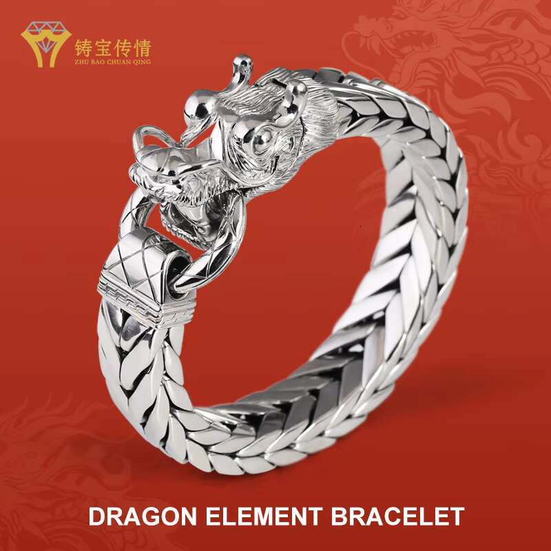 Customization Jewlery Pt950 Platinum Dragon Bracelet Men 10mm Miami Silver VVS Moissanite Cuban Link Chain Bracelets and Bangles
