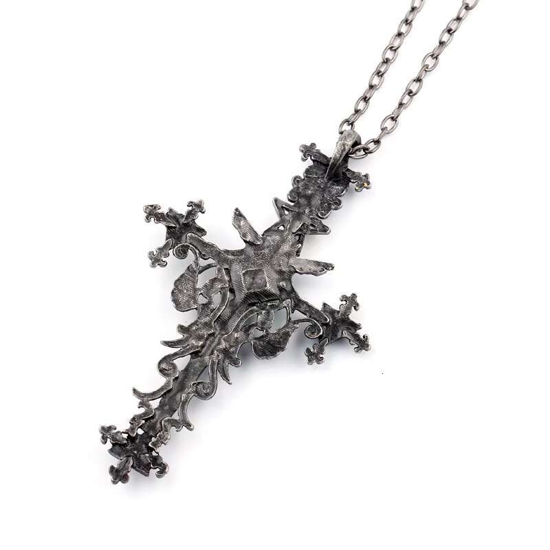New Vintage Product Cross Pendant Necklace Fashion Women Gift Necklace Cross Drilled Crystal Pendant Necklace