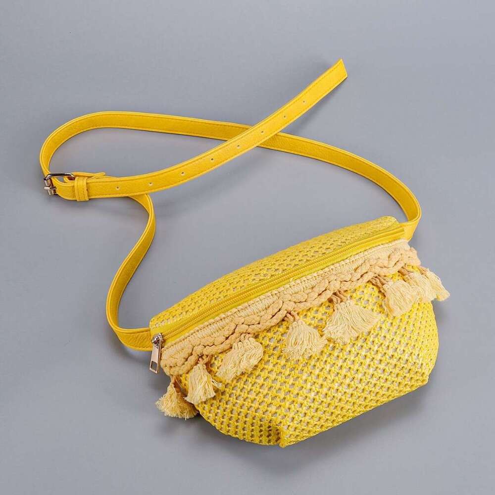 2025 New Women's bags tote bag Tassel Woven Waist Bag High-End Straw Crossbody