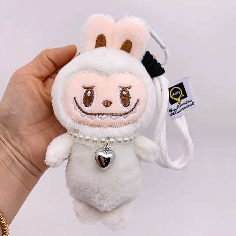 17cm New Cartoon Labubu Plush Pendant Kawaii Keychain Doll Student Schoolbag Pendant Backpack Car Hanging Doll Girl Boy Gift Toy XJ250607