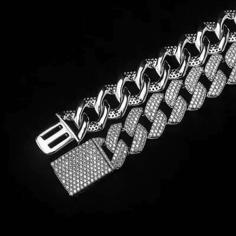 Unisex Customizable 14k/ Gold Plated Miami Cuban Link Chain Necklace Hip Hop Style with Zircon Stone Men's Fashion Accessory