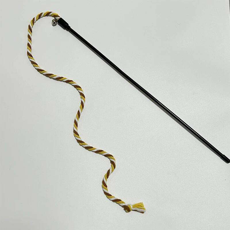 Interactive Cats Toys Long Satin Ribbon Rod Kitten Playing Teaser Wand Cat Stick Toy