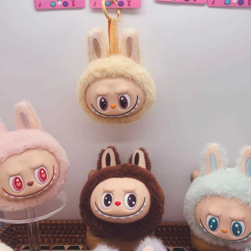 Cute Labubu Second-Generation Small Head Model Plush Keychain Bag Pendant Kawaii Doll Soft Plush Decoration Pendant Toy Gifts Z250607