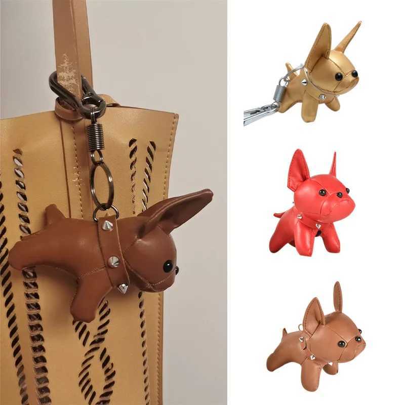 Key Chain French Bulldog Punk Mens Car Keychain Leather Dog Keychain Cute Women Bag Pendant Jewelry Trinket Key Ring Key Chain XJ250607