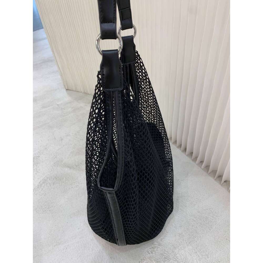 New Hollow Mesh Large Capacity Mother Daughter Tote for Women Summer Beach Casual Shoulder Bag