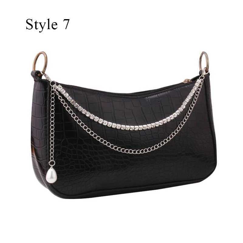 Y2k Metal Pearl Chain Strap For Bags Multi-layer Bag Chain For Handbag DIY Handles Star Pendant Shoulder Bag Chain Accessories XJ250607