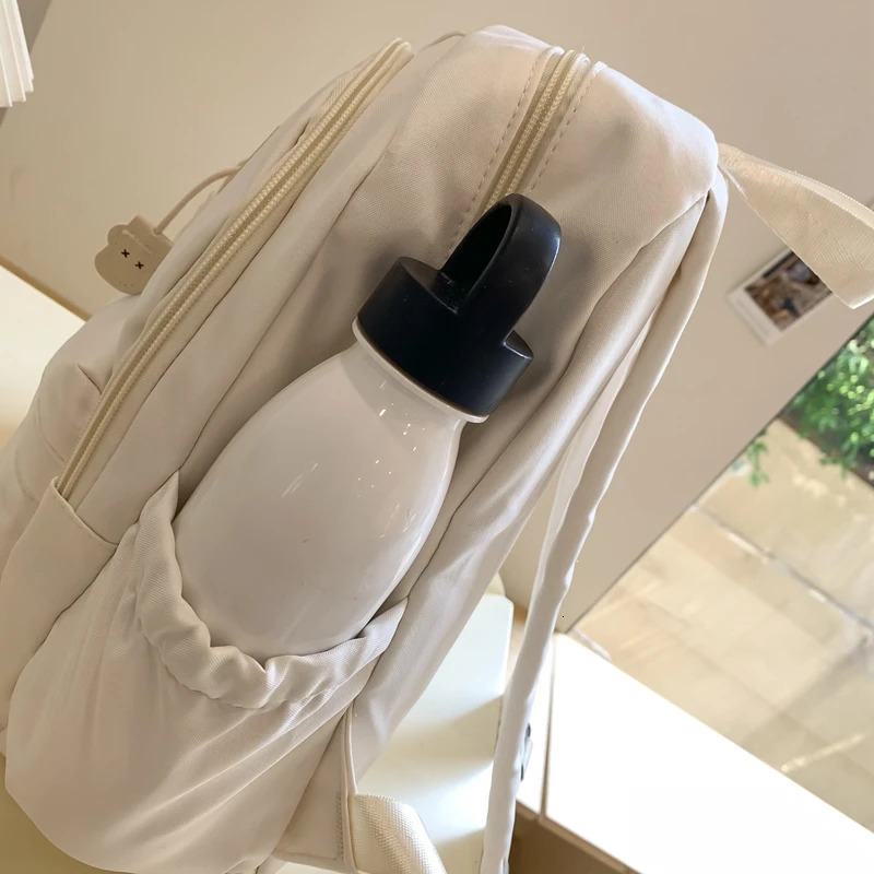 Large Capacity Double Shoulder Bag Solid Color Fashion Casual Backpack with Adjustable Straps Womens Stylish Cute Schoolbag 250605