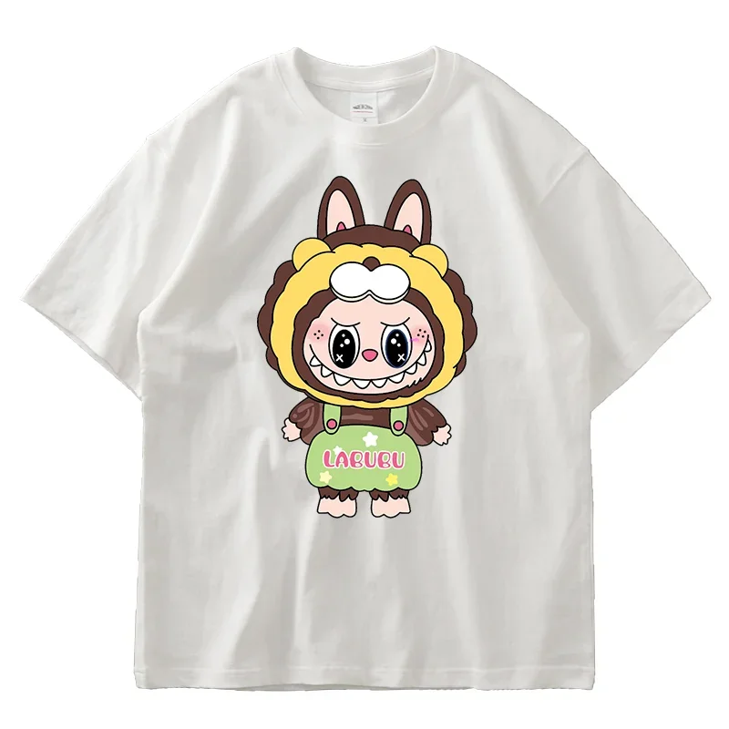 Anime LABUBU Print Designer T Shirt Couple Student Street Sports Casual T-shirt Girl Summer Funny 100% Cotton Clothes 2025 New