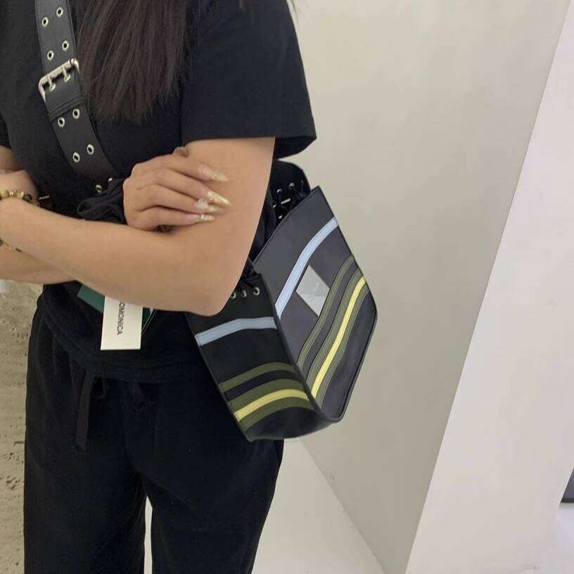 High End Spring Summer New Trendy Fashion Striped Belt Buckle Wide Strap Single Shoulder Crossbody Women s Bag