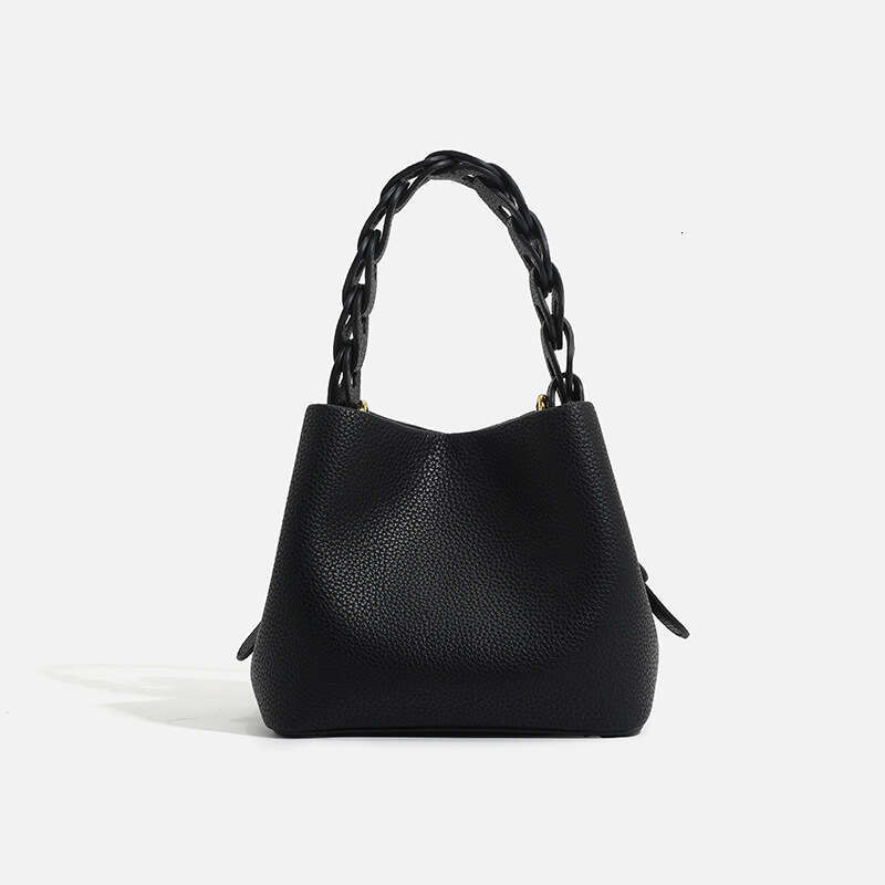 Niche Design Woven Bucket 2024 Autumn New Fashion Basket Bag Mini Shoulder Crossbody Handbag