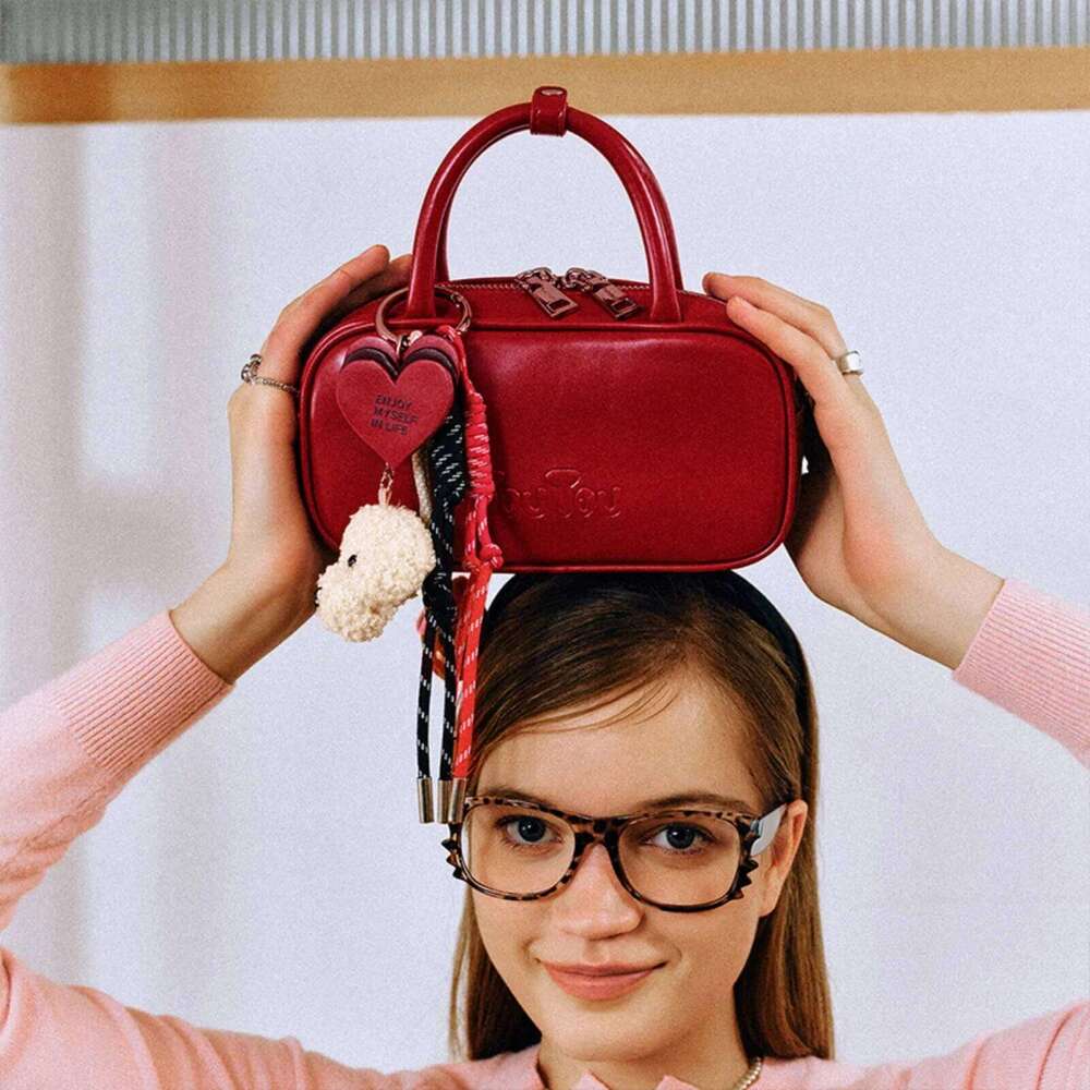 TOUTOU Boston Bowling Imitation Plant Tanning Premium Autumn Single Shoulder Handheld Crossbody Bag for Women Christmas Gift