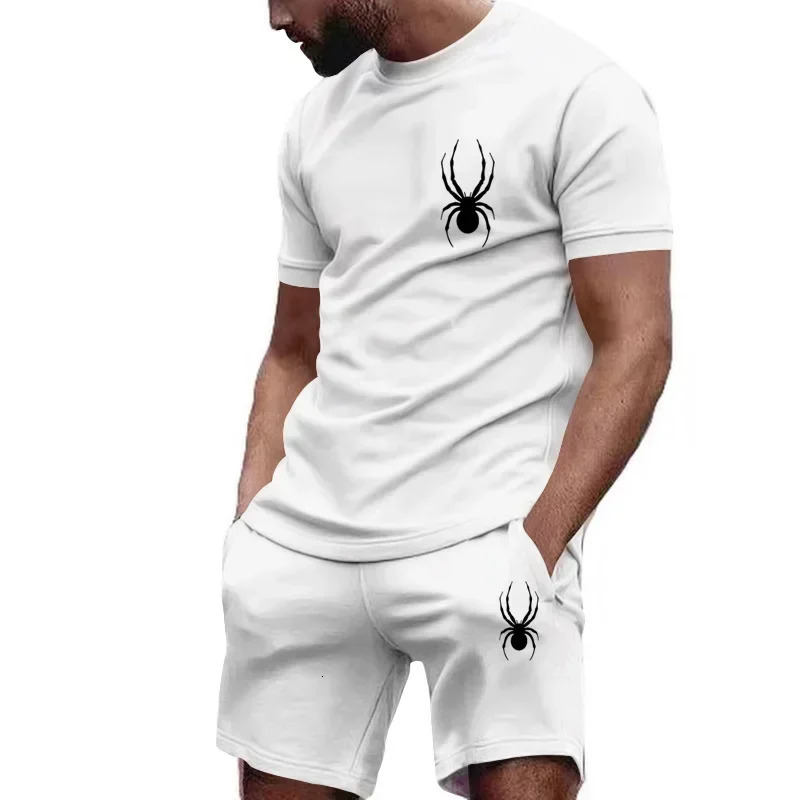 Summer Mens clothing short-sleeved T-shirt five-point shorts 2-piece set tracksuit fashion jogging casual Mens sets 250603