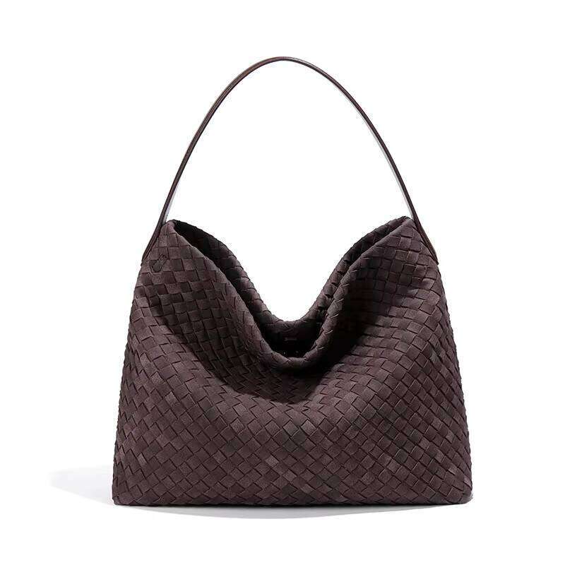Wholesale Woven Braided Tote Bags Autumn Winter Veet Leather Suede Shoulder Bag for Women Purses and Handbags