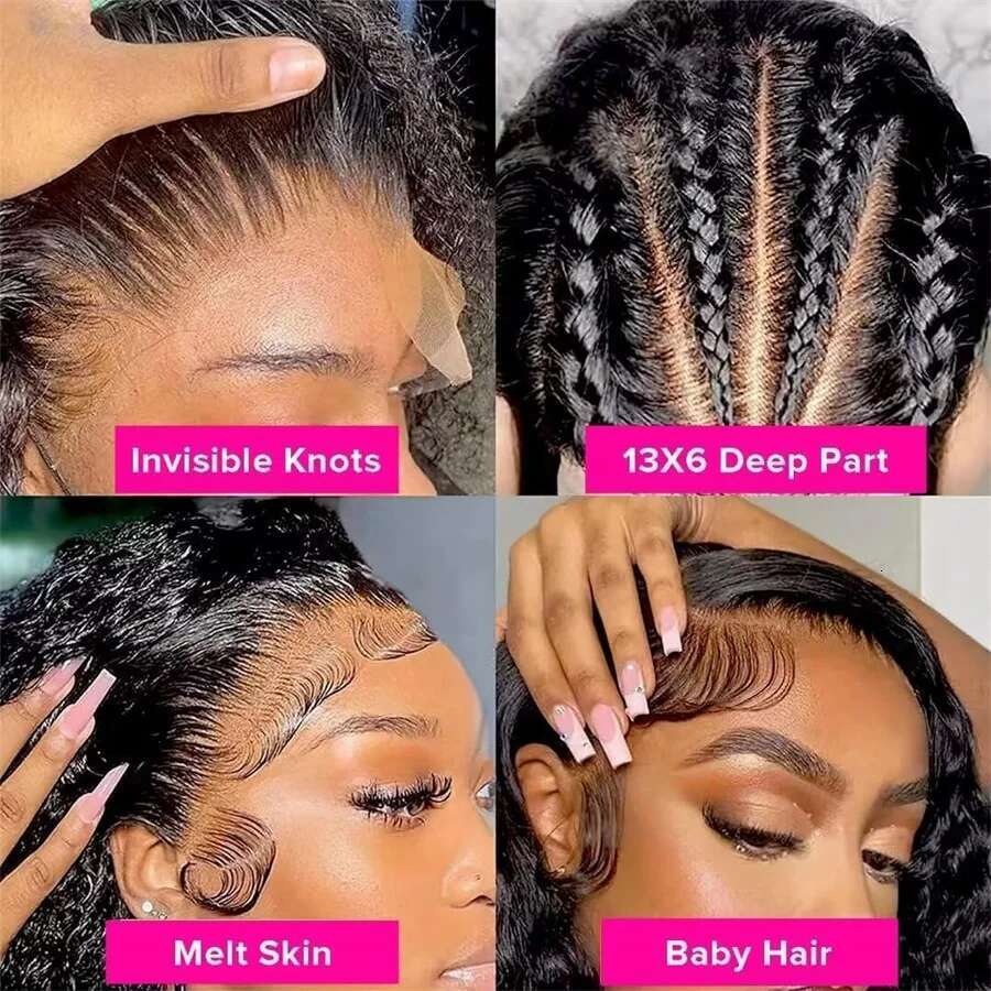 NAMM 250 Density Water Wave 13X6 Wig Preplucked Natural Hairline Ready to Wear 100% Glueless Lace Closure Wigs