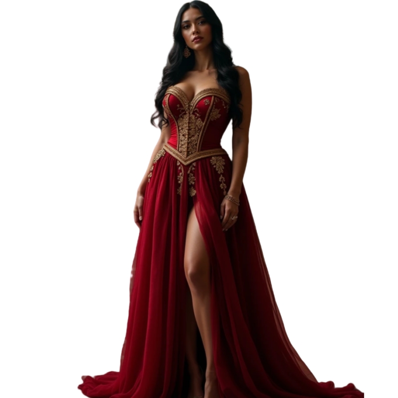 Vintage Burgundy A-Line Evening Dresses With Gold Lace Appliques Side Slit Long Sweetheart Prom Gown Sleeveless Victorian Special Occasion Wear 2025