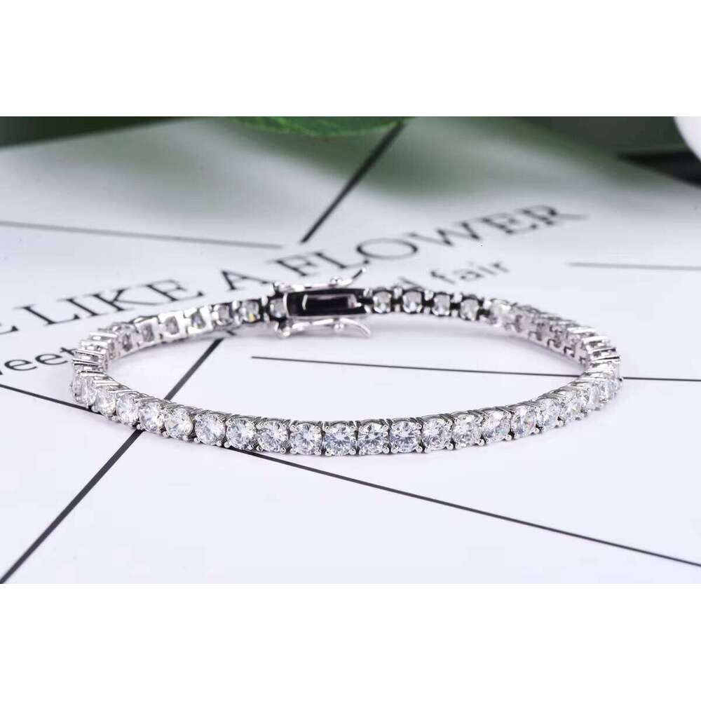 Jewelry Zircon Plated Sier Chain Trend Tennis Bracelet