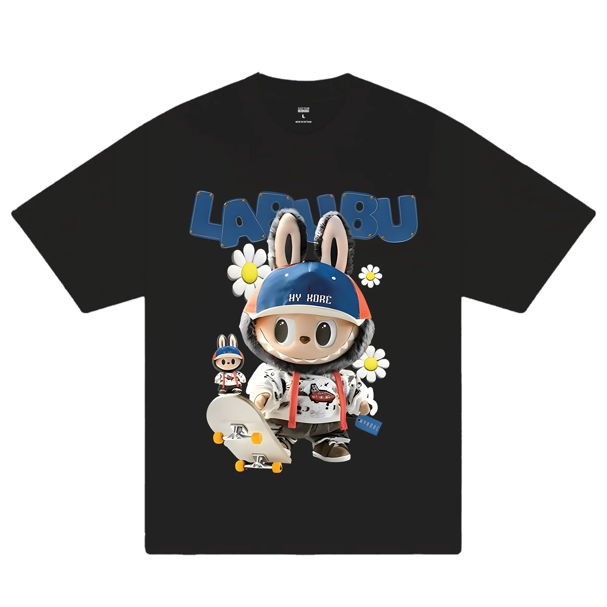 Labubu Designer T Shirts Y2k Anime Graphic Women Short Sleeve Sexy Girl Tops 100% Cotton Casual O-neck Women's Clothing 2025 New