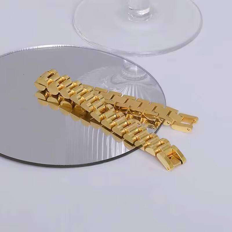 Pulsera Gold Plated Stainless Steel Couple Bracelets for Women Men Bangles