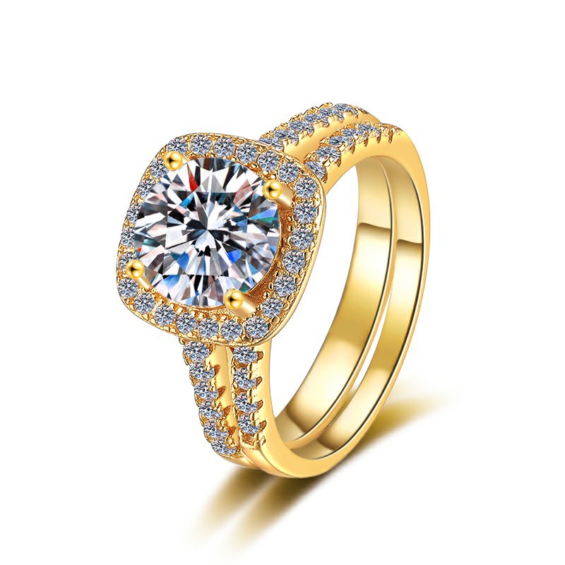 Elegant Moissanite Ring in S925 Sterling Silver, Perfect for Stackable Designs and Engagements, Trendy One-Stone Band, Affordable Luxury, Cross-Border
