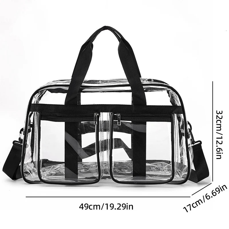 PVC Gym Bag Transparent Sports Duffle Bag Waterproof Fitness Yoga Handbag Large Portable Shoulder Crossbody Clear Swimming Tote 250603