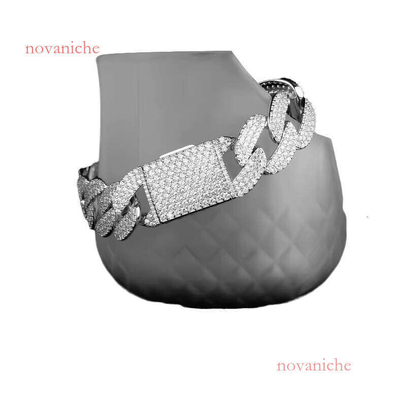 Men's Unisex 14k/ Gold Plated Hip Hop Style Zircon Stone Sier Miami Cuban Chain Fashionable Link Bracelets