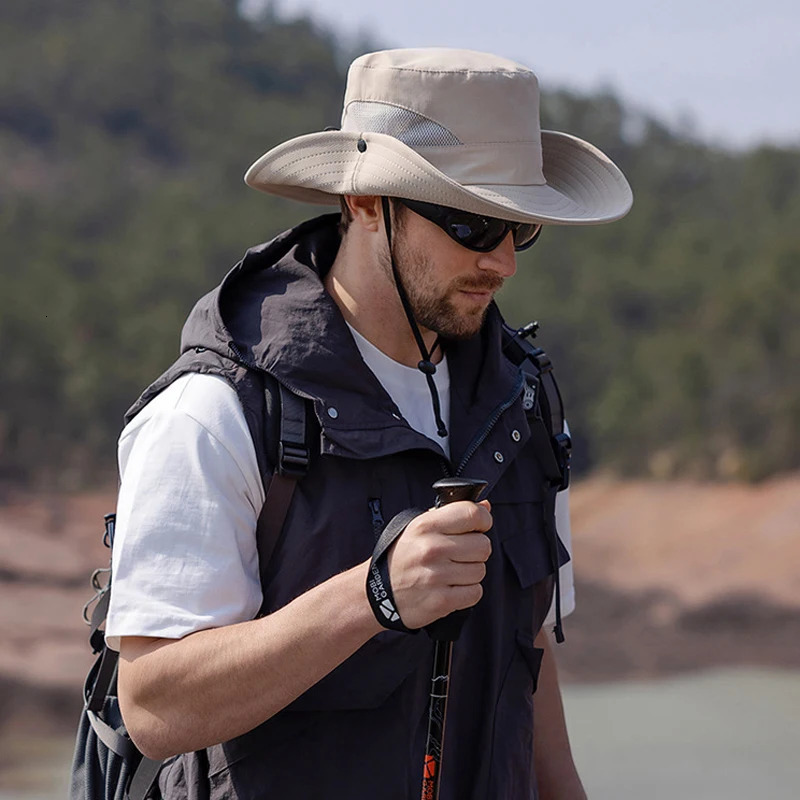 Summer Bucket Hat for Men Spring Outdoor Women Sun Hat Mesh Big Folding Brim Adult Fisherman Hats Teenager Cap 250605