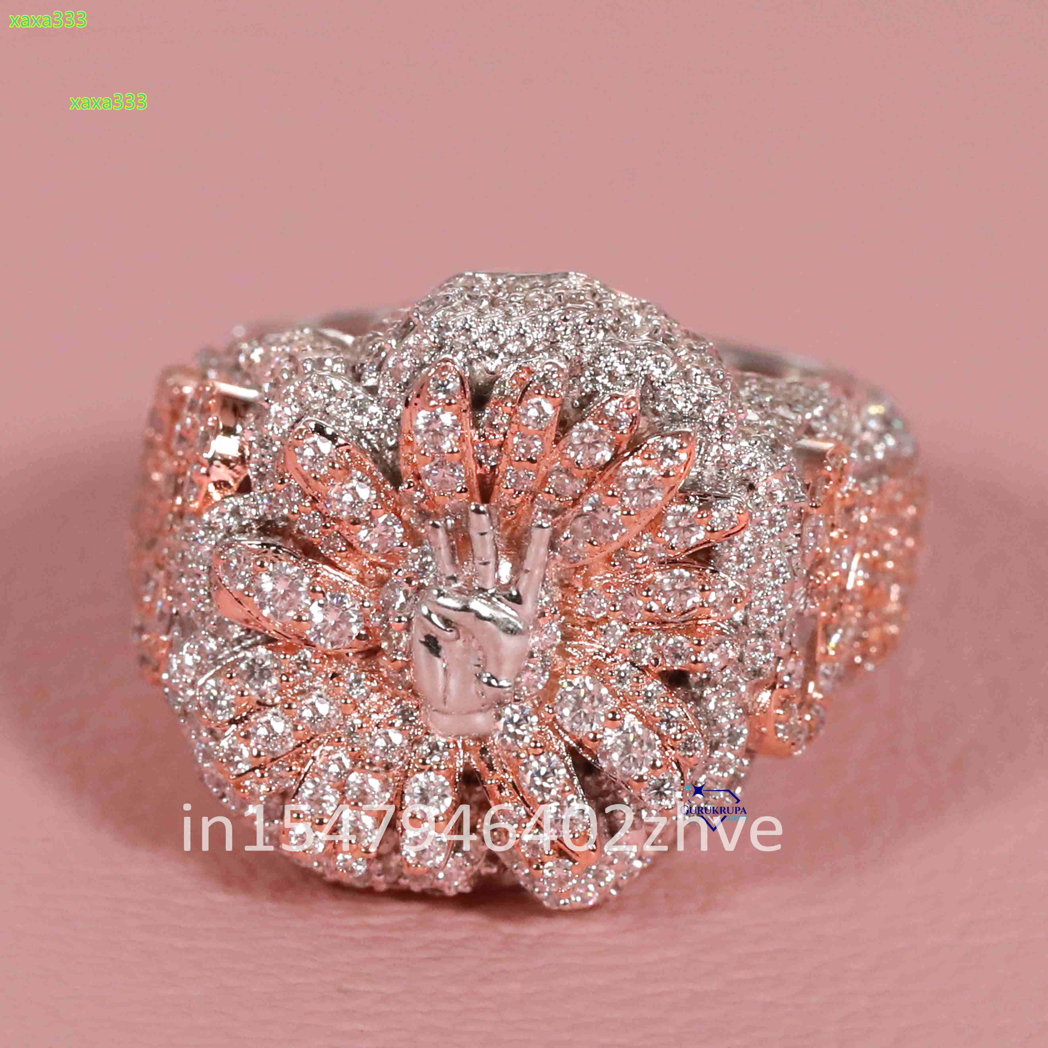 Upgrade Your Style With Our New Mens Ring Crafted 14 Kt White and Rose Gold Moissanite Diamond With Enhanced VVS Clarity