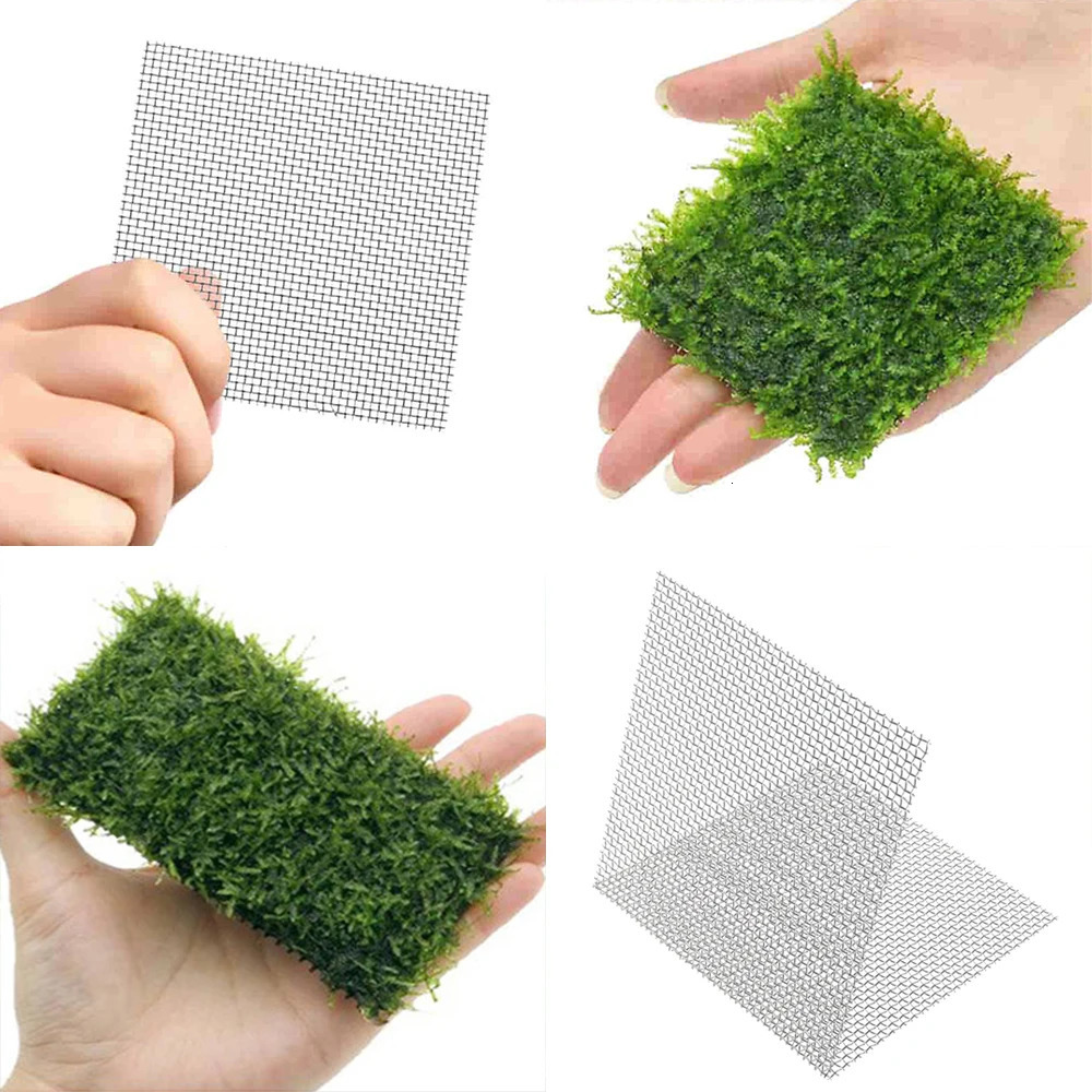 10PCS Aquarium Stainless Steel Wire Mesh Pad Moss Water Grass Fixed Landscape Decoration Fish Tank Stainless Steel Wire Mesh Pad 250604