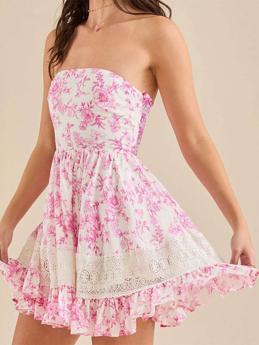 Womens Boho Off Shoulder Maxi Dress with Floral Print and Ruffled Hemline Perfect for Summer and Beach Vacation