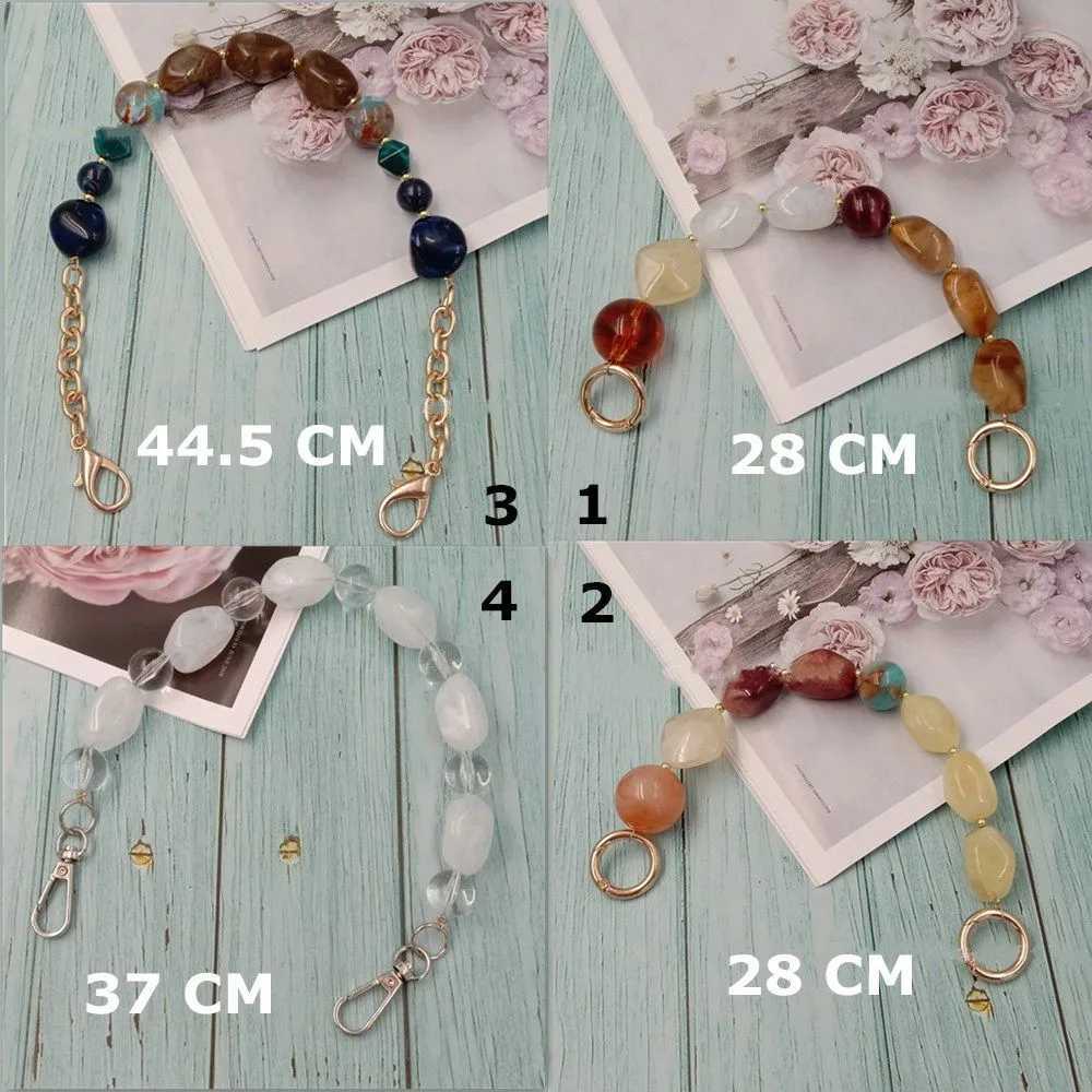 1Pcs New Colorful Acrylic Handbag Strap Handle Bead Replaceable Resin Stone Wristlet Purse Bag Belt DIY Bag Parts Accessories XJ250607