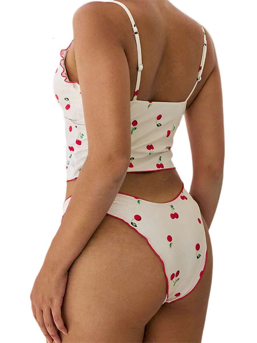 Womens Floral Print Ruffle Off Shoulder Bikini Top Tie Front Sleeveless Swimsuits Top Only No Bottom Bathing Suit Top