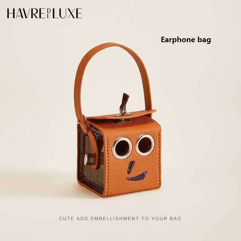 Hot Selling Leather Earphone Charm Neat And Orderly Storage Cute Funny Keychain Pendant Robot Creative Design Mini Bag Accessories Designer Bags