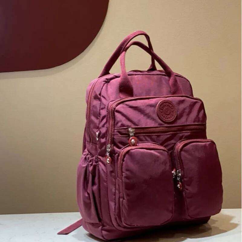 Classic High Quality Waterproof Nylon Women Backpack Travel Backpacks Schoolbag For Girls Solid Color Bookbag