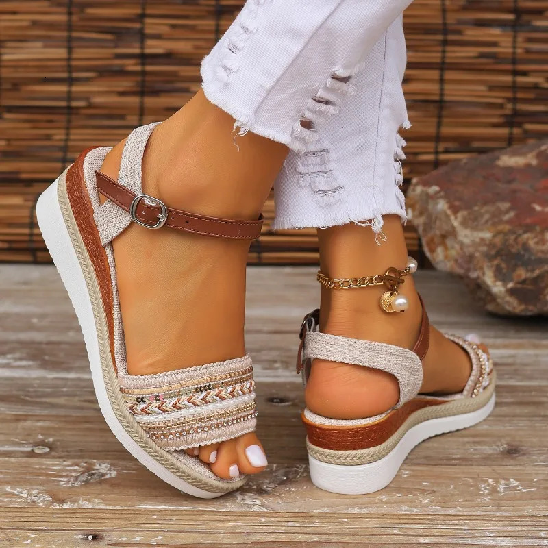 Women Sandals Summer Casual Flat Sandals Platform Shoes for Women 2024 er Fashion Sandals Sandalias De Mujer 250604