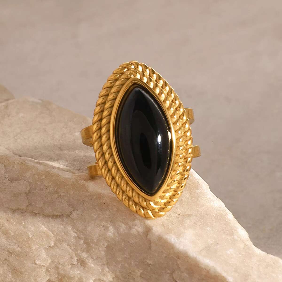 New Arrival Luxury 18K Gold Plated Ring Jewelry Stainless Steel Chunky Minimalist Simple Rings