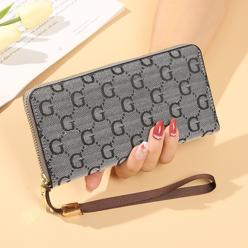 Free Shipping Wallet Women Long Clutch 2025 New Designer Bag Fashion G-shaped Large Capacity Zipper Ladies Wallet Card Holder Phone Bag
