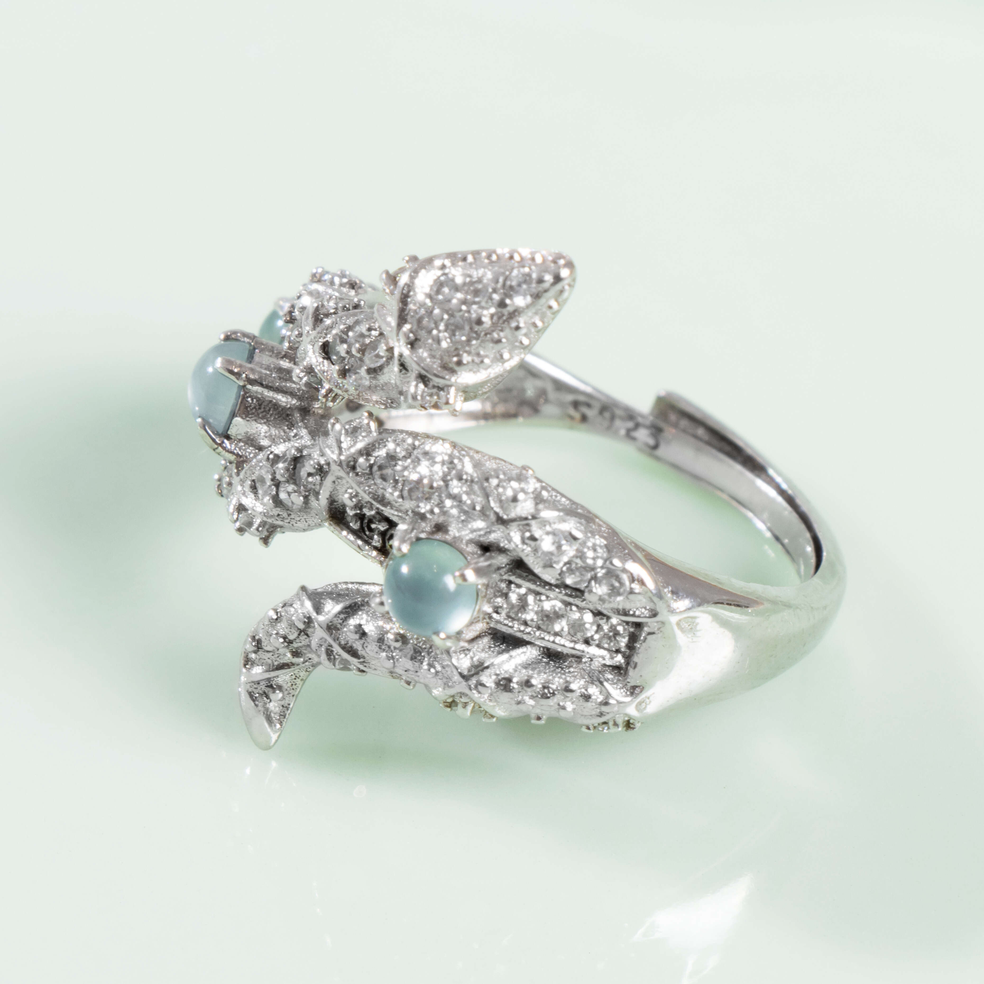 Wholesale Vintage 925 Sterling Silver Snake Ring Unisex Jewelry Natural Jade Inlay Weddings Anniversaries Direct