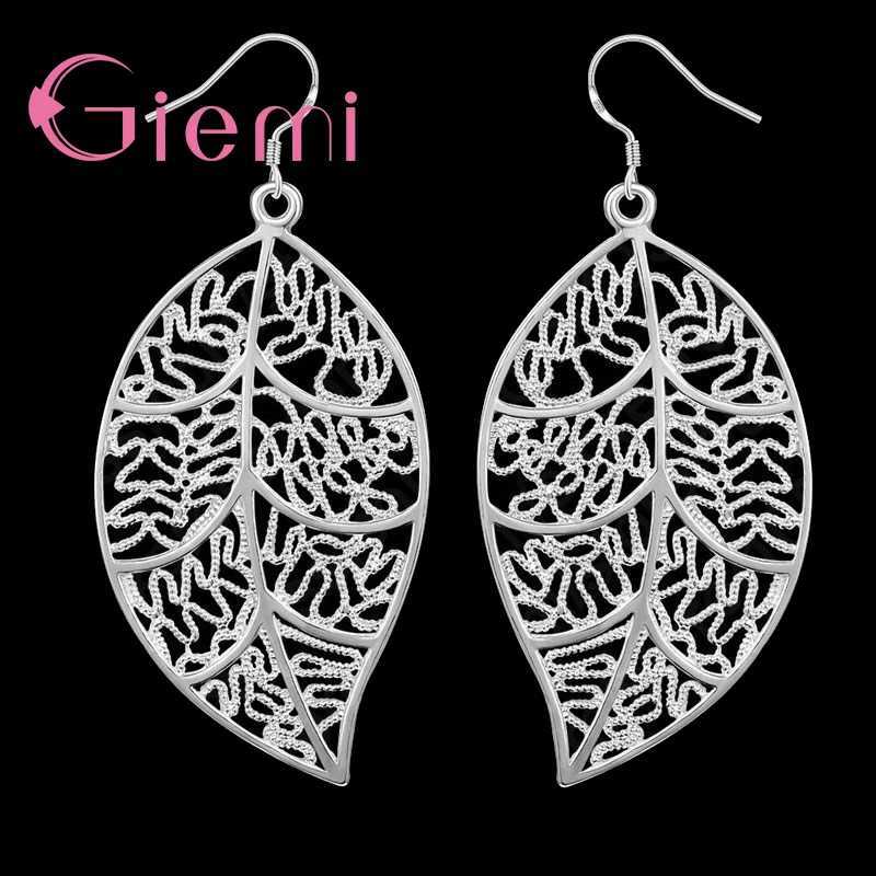 Factory Price AAA 925 Sterling Silver Jewelry Sets Pendant Necklace Leaves Earring Hook And Earring Hook For Women Z250607
