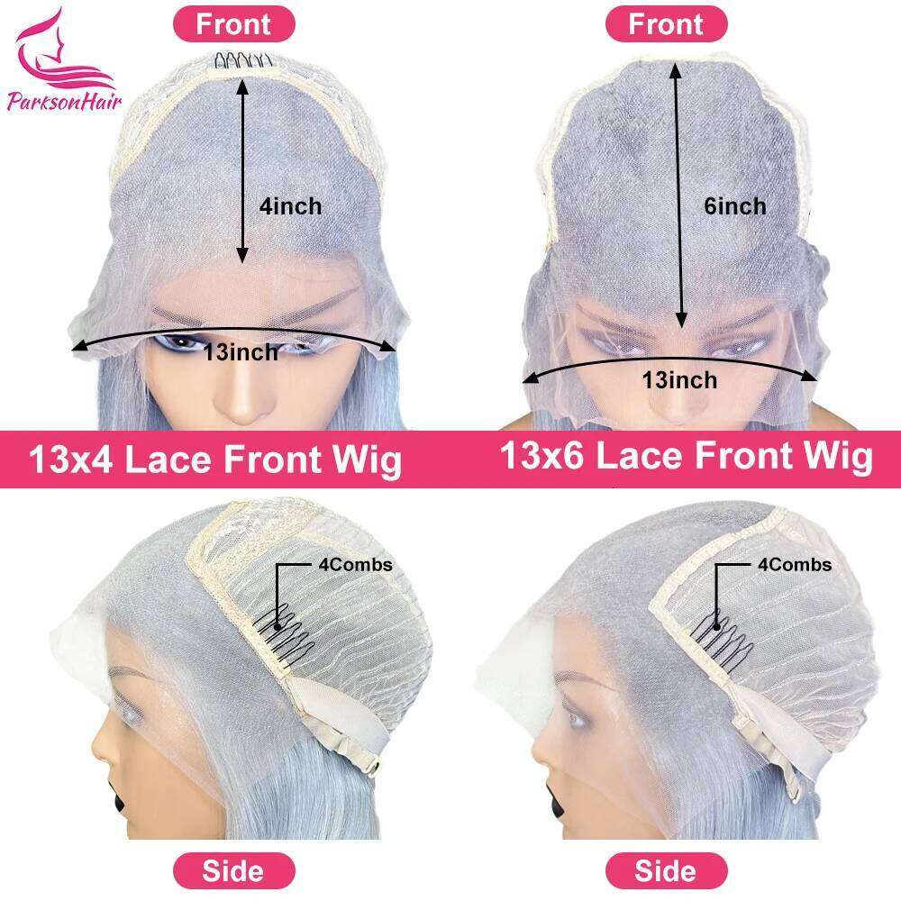 NAMM #60 Color Platinum Ash Blonde Front Wigs Human Hair White 13x4 13X6 HD Transparent Lace Frontal Wig For Women Pre Plucked