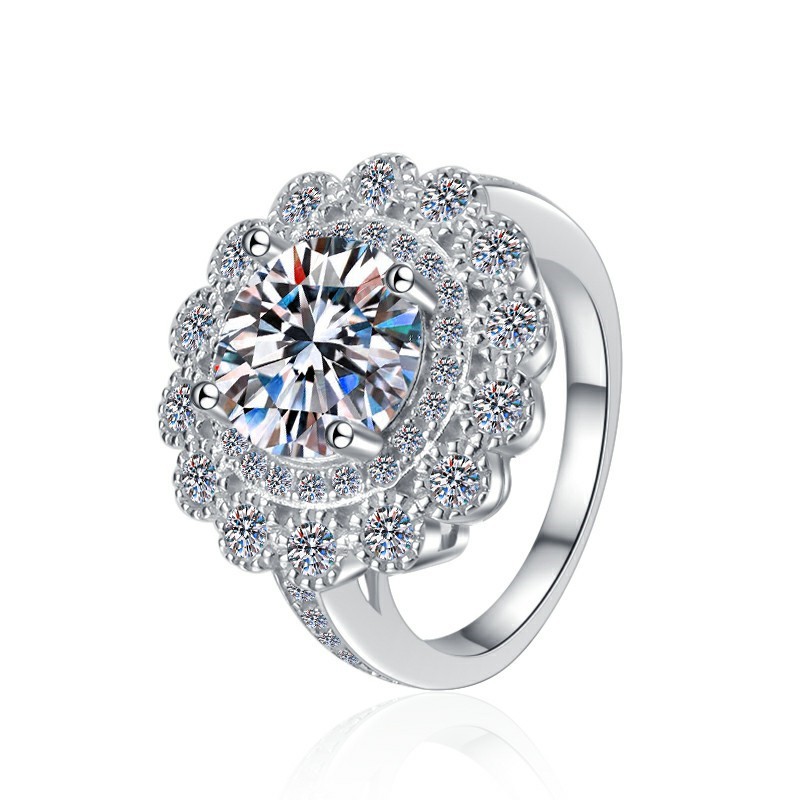 Stylish Unisex S925 Platinum Finish Gemstone Wedding Bangle Featuring a Single One-Carater Radiant Moisstone Stone