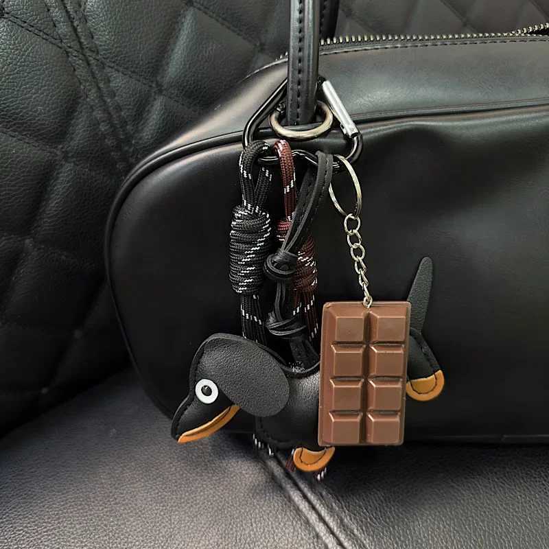 Vintage Maillard Color Cute Sausage Dog Bag Pendant Bow Bag Premium Accessories Hanging Rope XJ250607